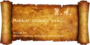 Makkai Atanázia névjegykártya